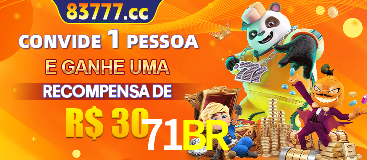 Banner institucional da 71BR sobre parceria de marcas e criação de uma marca de excelência, apresentando os mascotes de jogos populares como o Fortune Tiger.